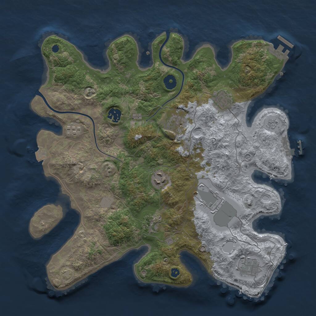 Rust Map: Procedural Map, Size: 3500, Seed: 5867914, 14 Monuments