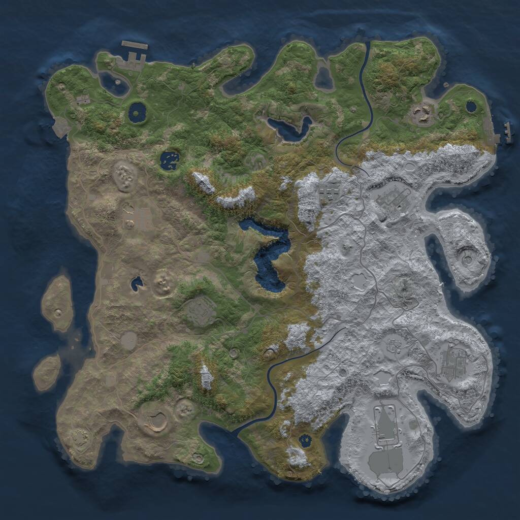 Rust Map: Procedural Map, Size: 4000, Seed: 547706944, 15 Monuments