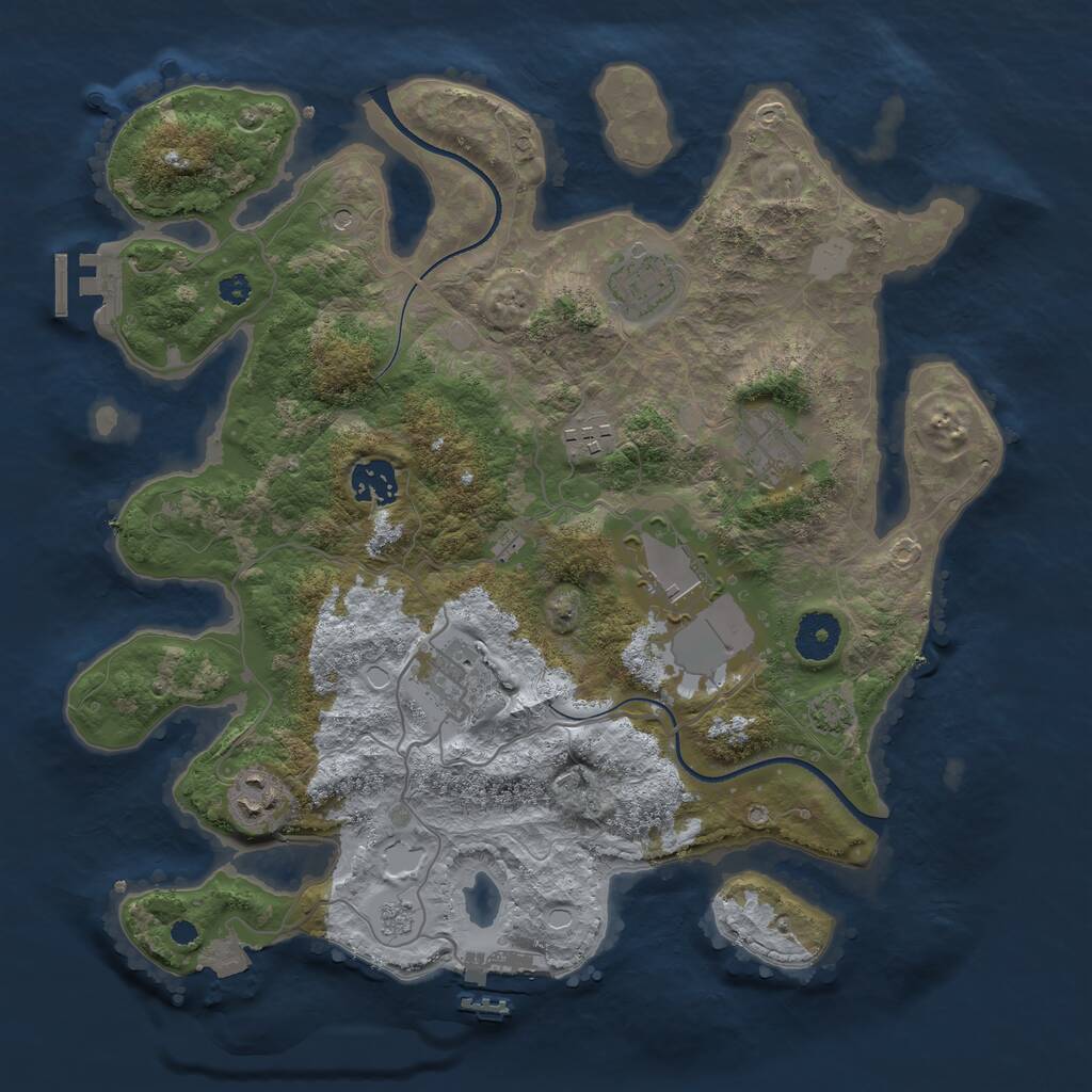 Rust Map: Procedural Map, Size: 3500, Seed: 1307850059, 13 Monuments
