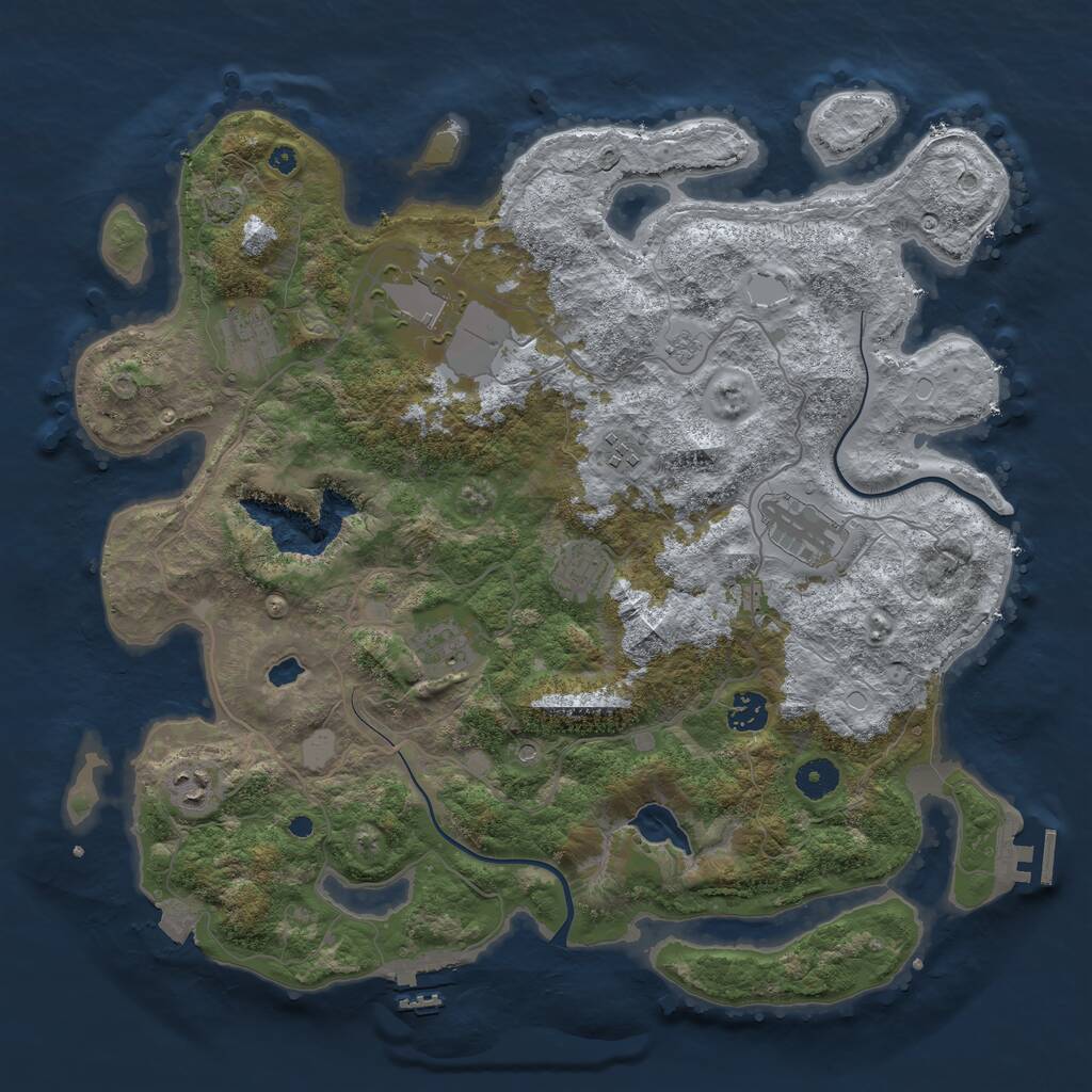 Rust Map: Procedural Map, Size: 4000, Seed: 37000, 14 Monuments