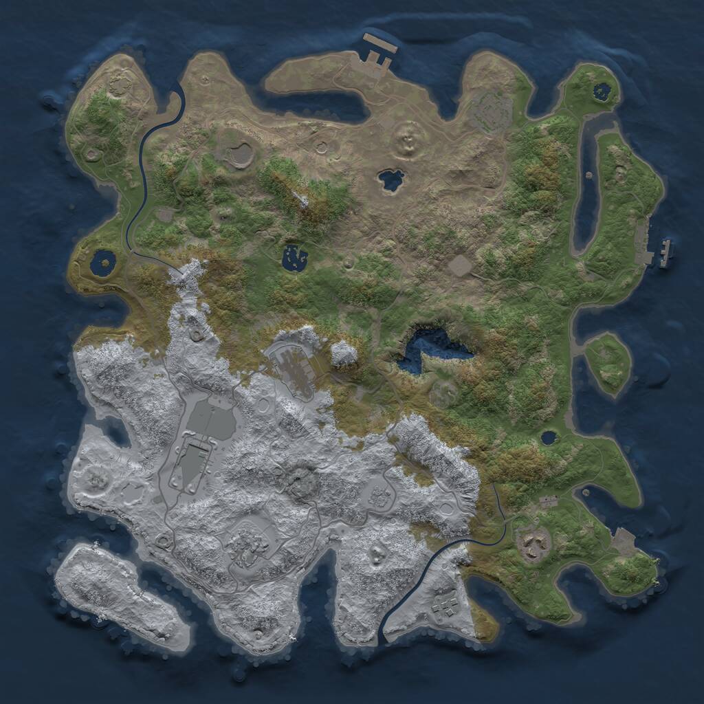 Rust Map: Procedural Map, Size: 4000, Seed: 148704, 14 Monuments
