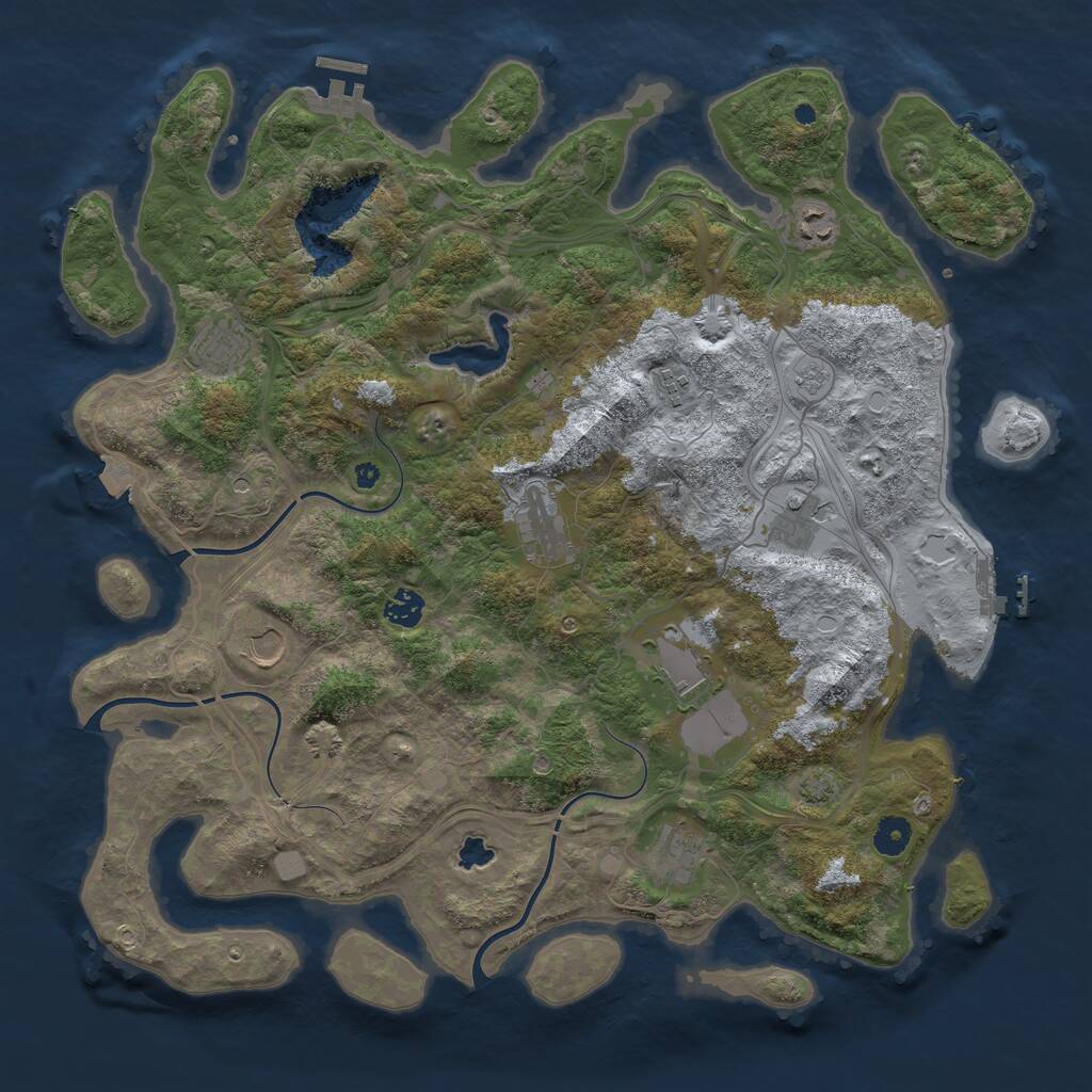 Rust Map: Procedural Map, Size: 4250, Seed: 2096400631, 15 Monuments