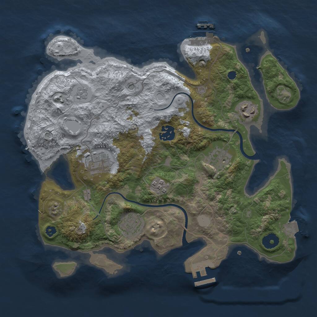 Rust Map: Procedural Map, Size: 3000, Seed: 1865007996, 11 Monuments