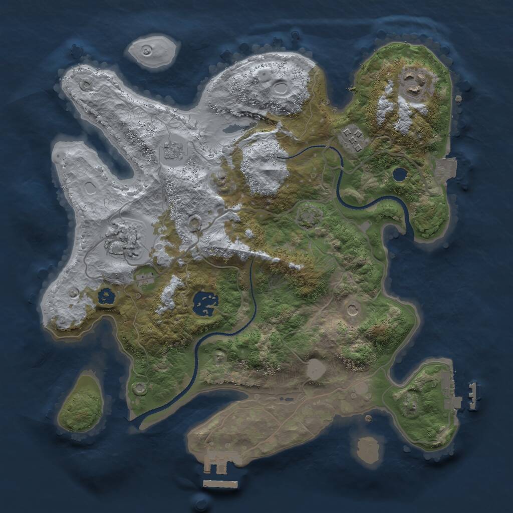 Rust Map: Procedural Map, Size: 3000, Seed: 1666526277, 10 Monuments