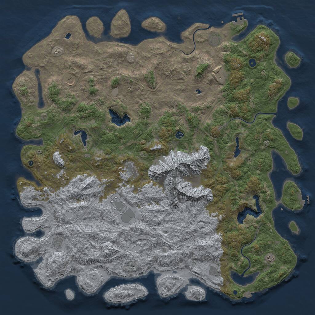 Rust Map: Procedural Map, Size: 6000, Seed: 1797501467, 17 Monuments