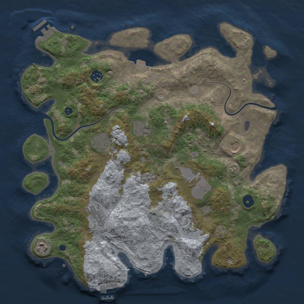 Rust Map: Procedural Map, Size: 3850, Seed: 457457, 15 Monuments