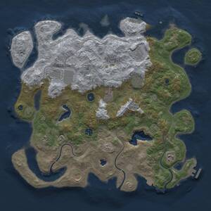 Thumbnail Rust Map: Procedural Map, Size: 4100, Seed: 45, 15 Monuments
