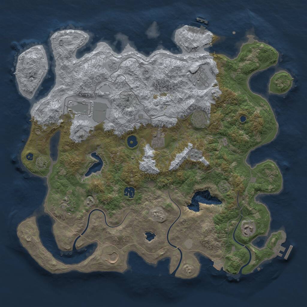Rust Map: Procedural Map, Size: 4100, Seed: 45, 15 Monuments