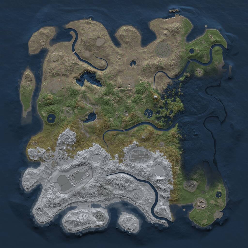 Rust Map: Procedural Map, Size: 4100, Seed: 67, 15 Monuments