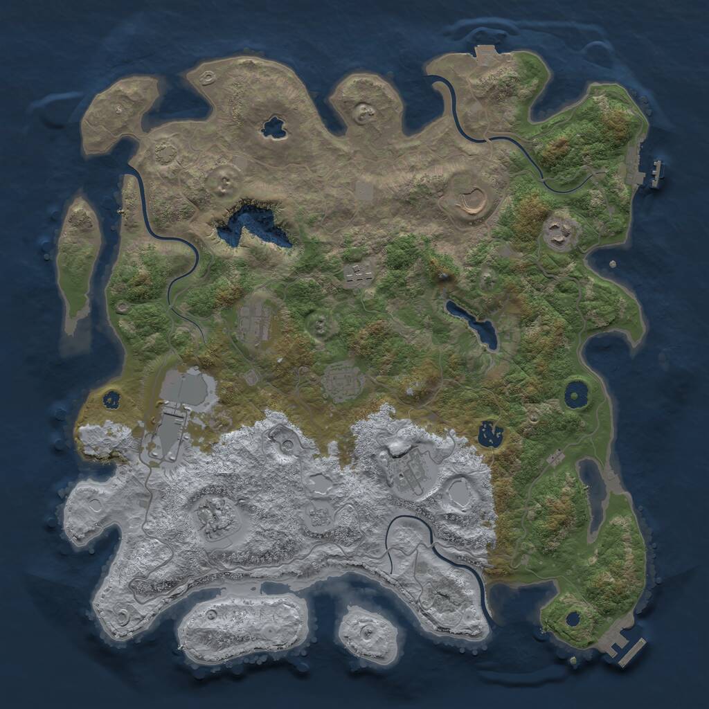 Rust Map: Procedural Map, Size: 4100, Seed: 67, 15 Monuments