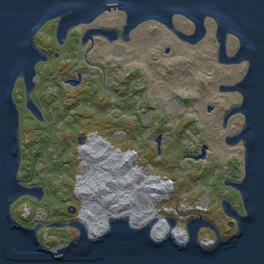 Rust Map: Procedural Map, Size: 4800, Seed: 317414830, 16 Monuments