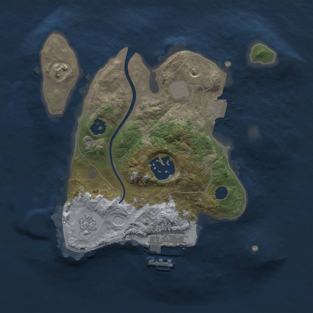 Rust Map: Procedural Map, Size: 2000, Seed: 1609656662, 4 Monuments