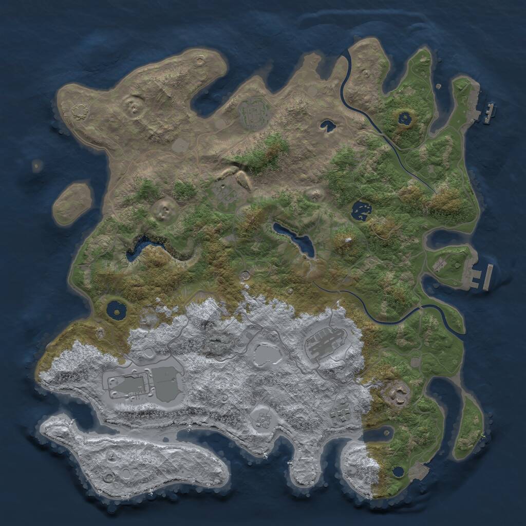 Rust Map: Procedural Map, Size: 4000, Seed: 1349941964, 13 Monuments