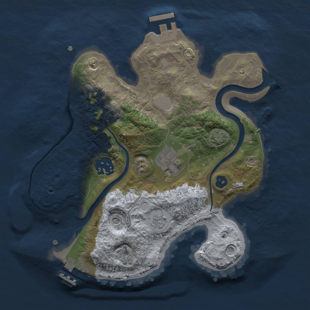Rust Map: Procedural Map, Size: 2500, Seed: 1415452511, 9 Monuments