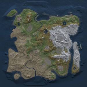 Thumbnail Rust Map: Procedural Map, Size: 3500, Seed: 34498, 14 Monuments