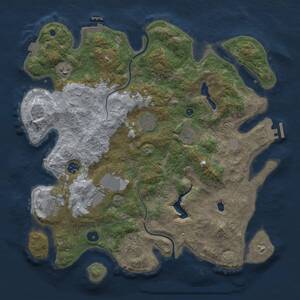 Thumbnail Rust Map: Procedural Map, Size: 4000, Seed: 70304, 14 Monuments