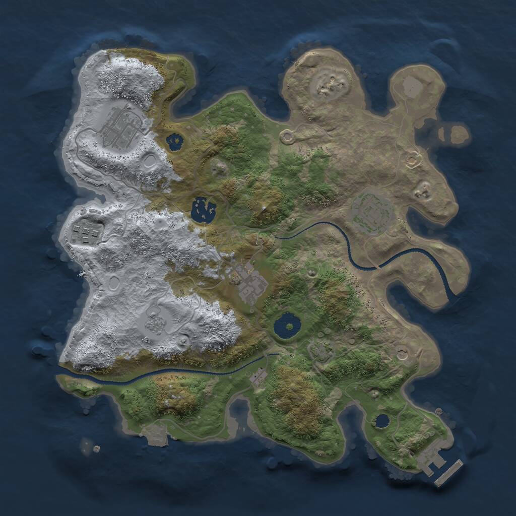 Rust Map: Procedural Map, Size: 3000, Seed: 2016269518, 10 Monuments