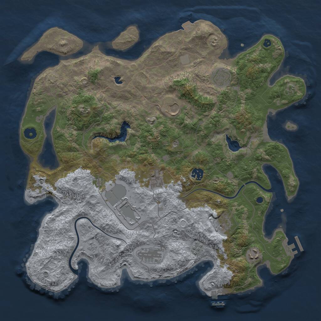 Rust Map: Procedural Map, Size: 4000, Seed: 1502608942, 15 Monuments