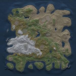 Thumbnail Rust Map: Procedural Map, Size: 4000, Seed: 76648895, 14 Monuments