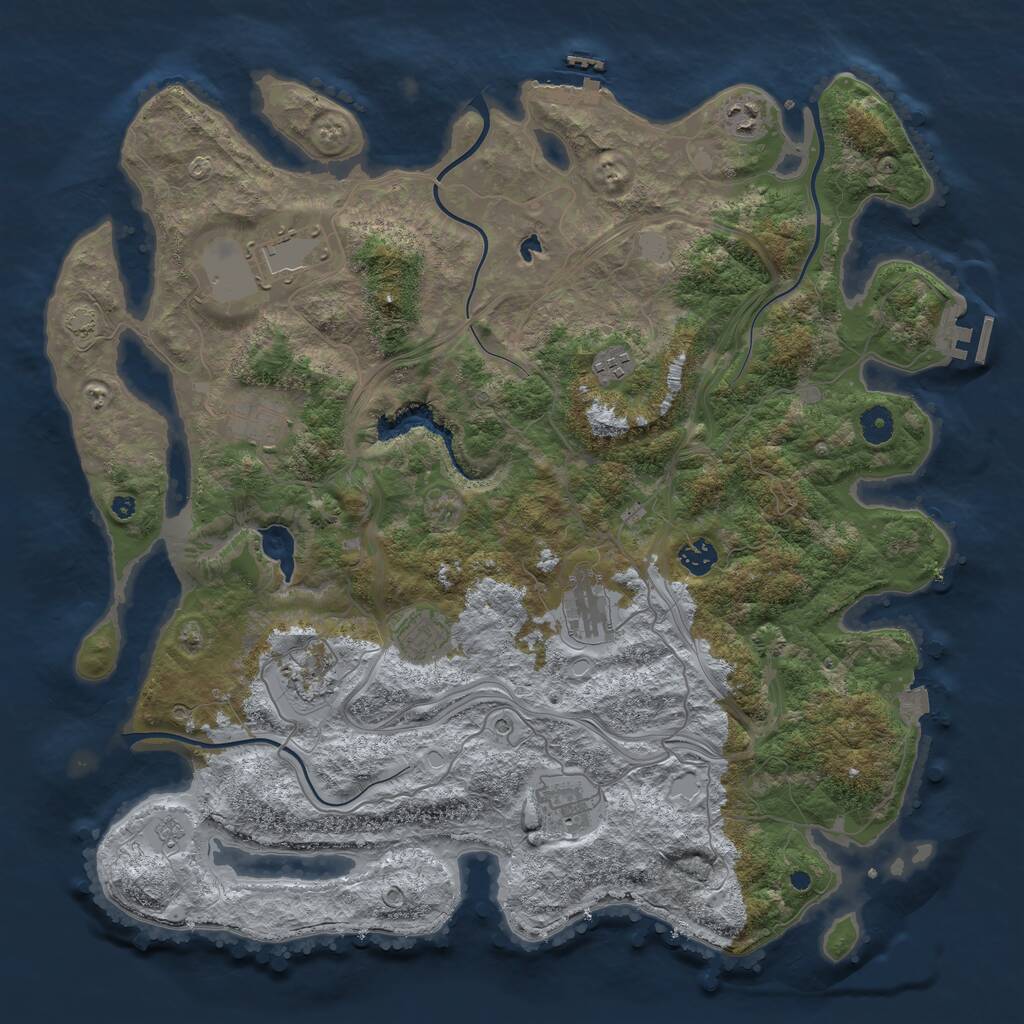 Rust Map: Procedural Map, Size: 4300, Seed: 967678364, 15 Monuments