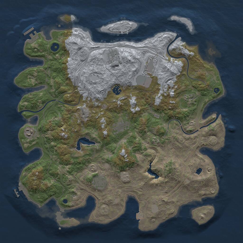 Rust Map: Procedural Map, Size: 4250, Seed: 1365178062, 14 Monuments