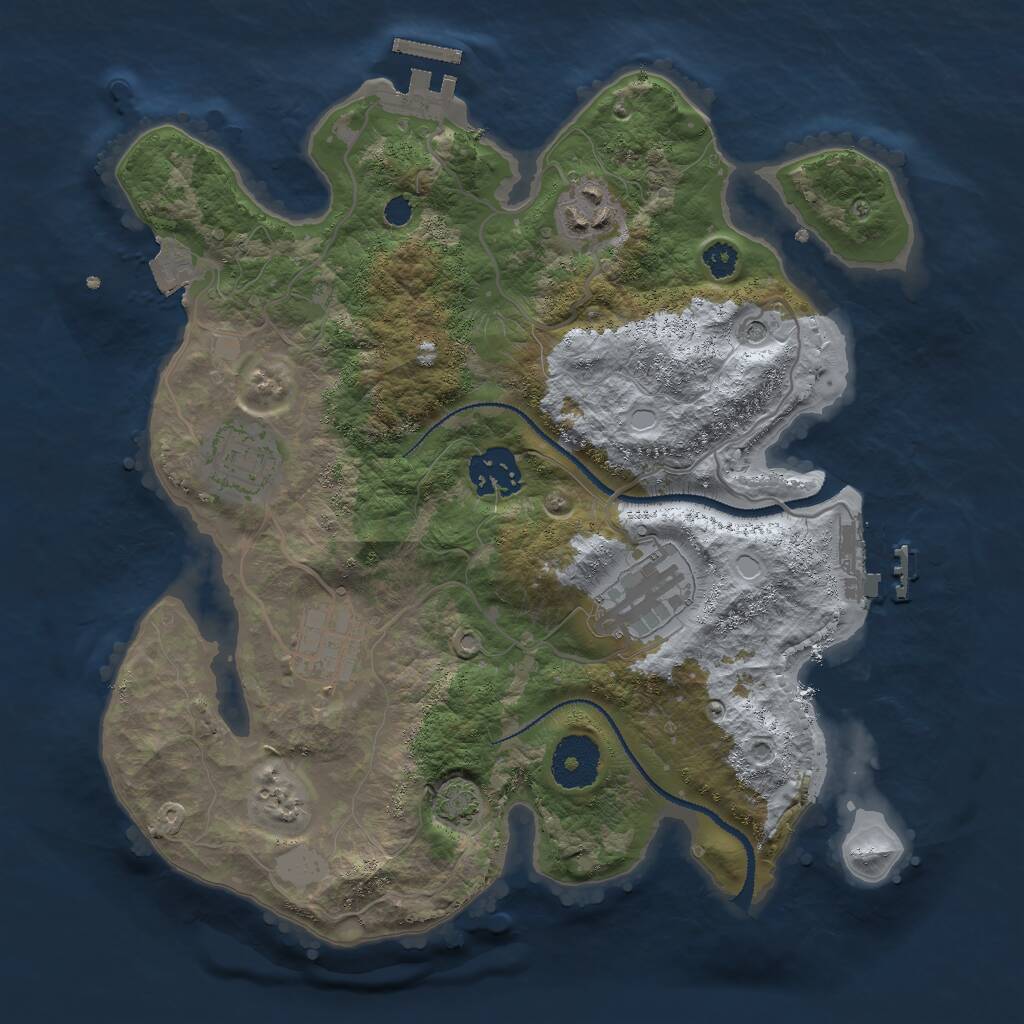 Rust Map: Procedural Map, Size: 3000, Seed: 1452183459, 10 Monuments