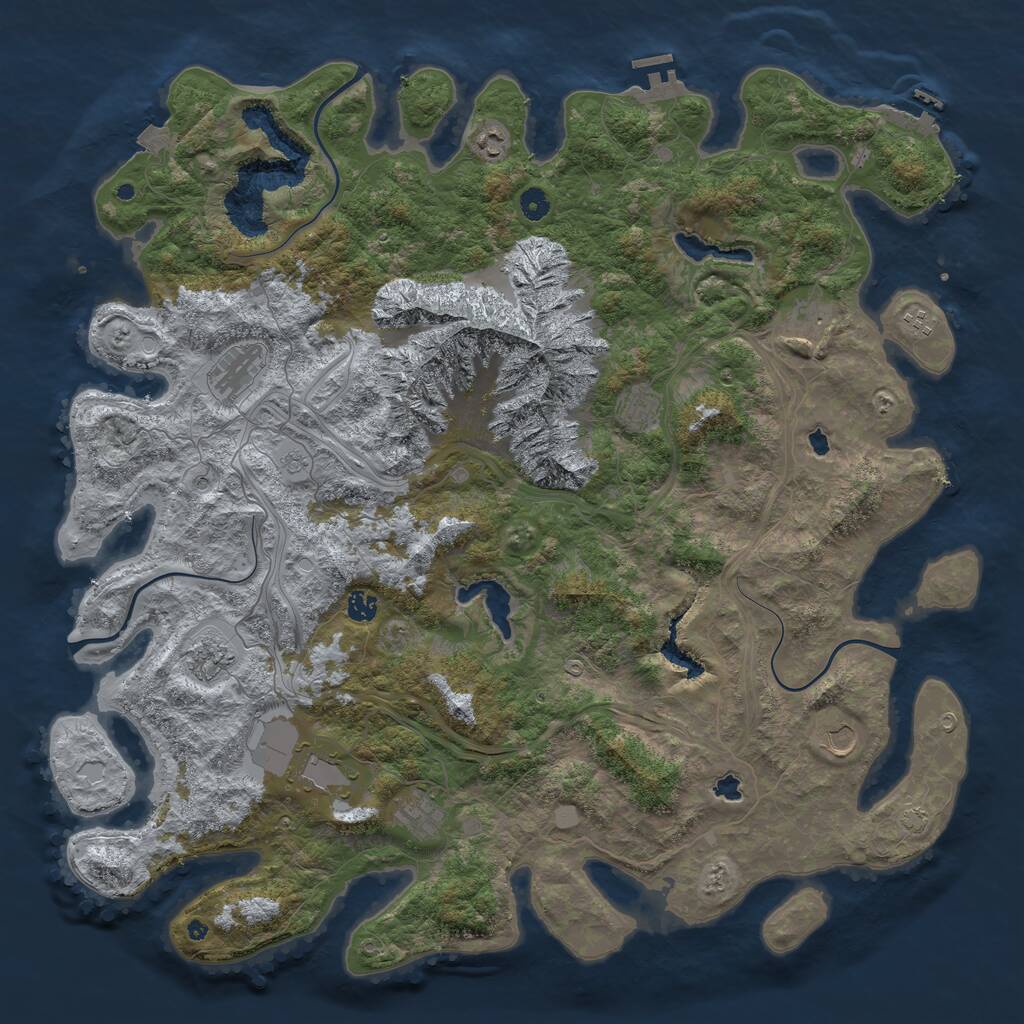 Rust Map: Procedural Map, Size: 5000, Seed: 353083139, 16 Monuments