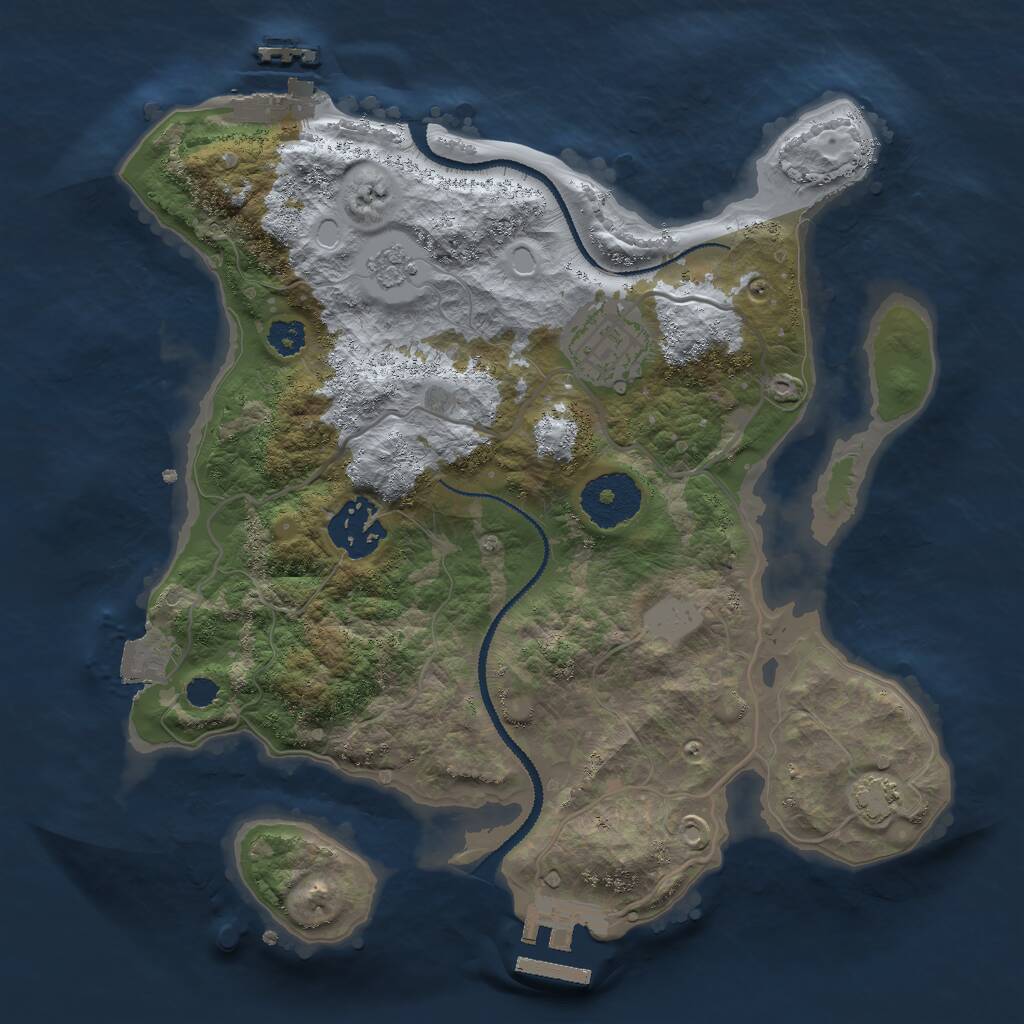 Rust Map: Procedural Map, Size: 2750, Seed: 45679, 7 Monuments