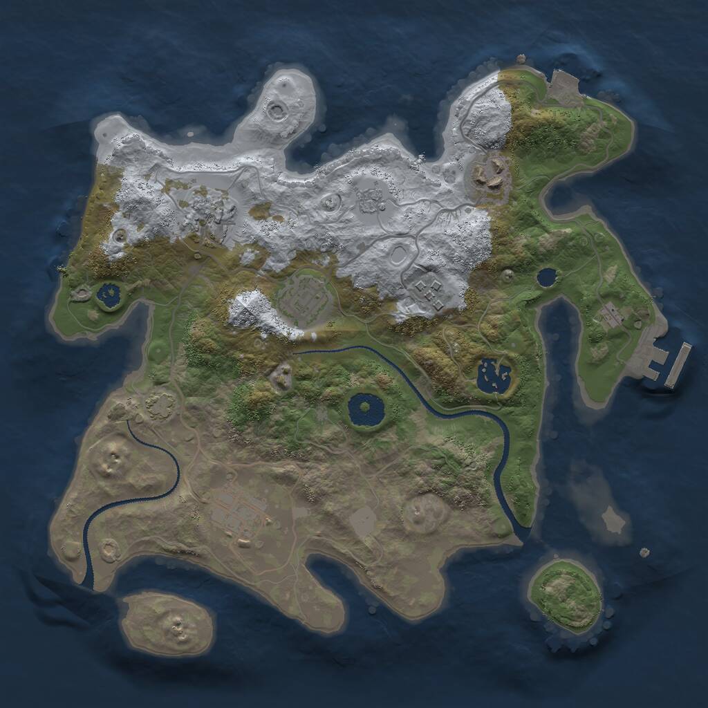 Rust Map: Procedural Map, Size: 3000, Seed: 264624065, 10 Monuments