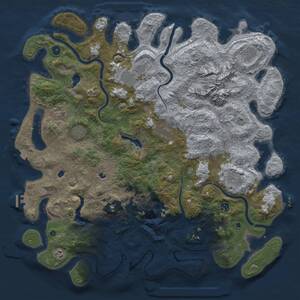 Thumbnail Rust Map: Procedural Map, Size: 5000, Seed: 1438117018, 16 Monuments