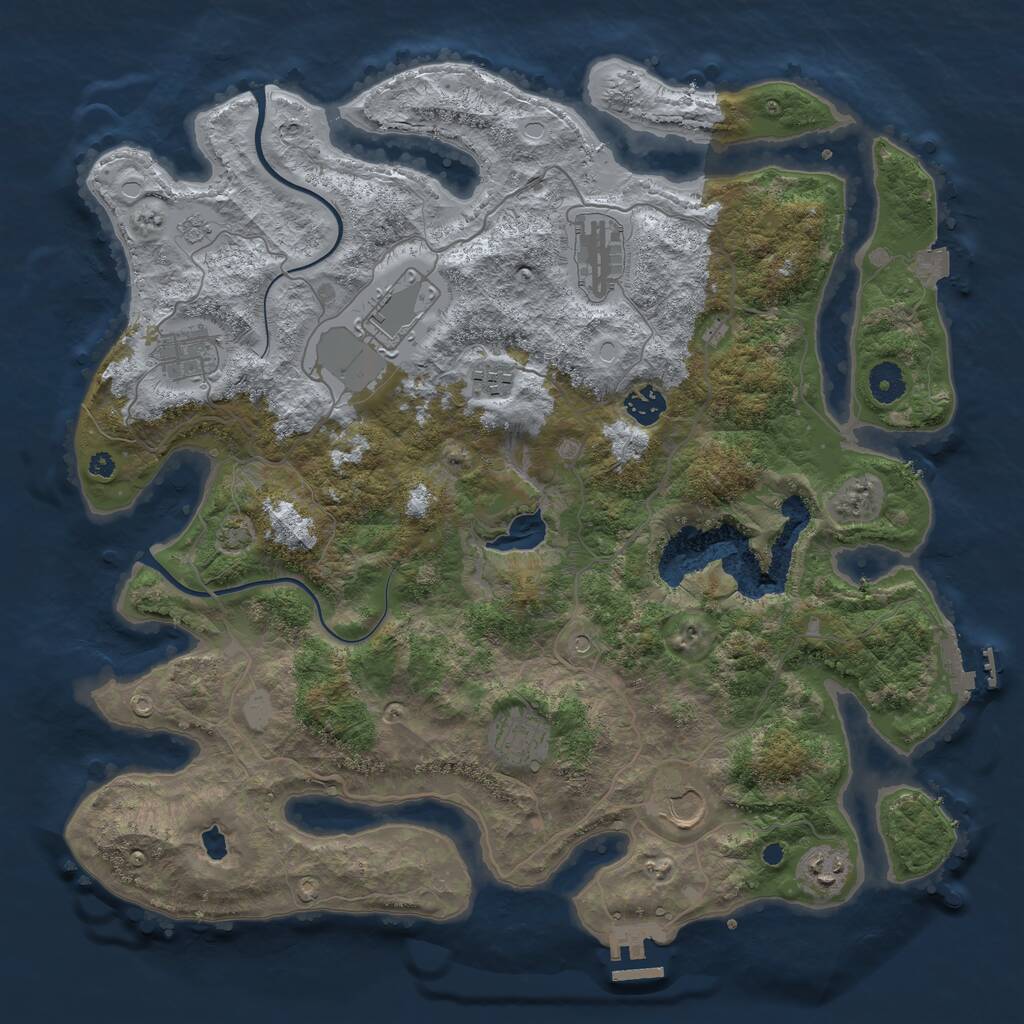 Rust Map: Procedural Map, Size: 4000, Seed: 152170876, 14 Monuments