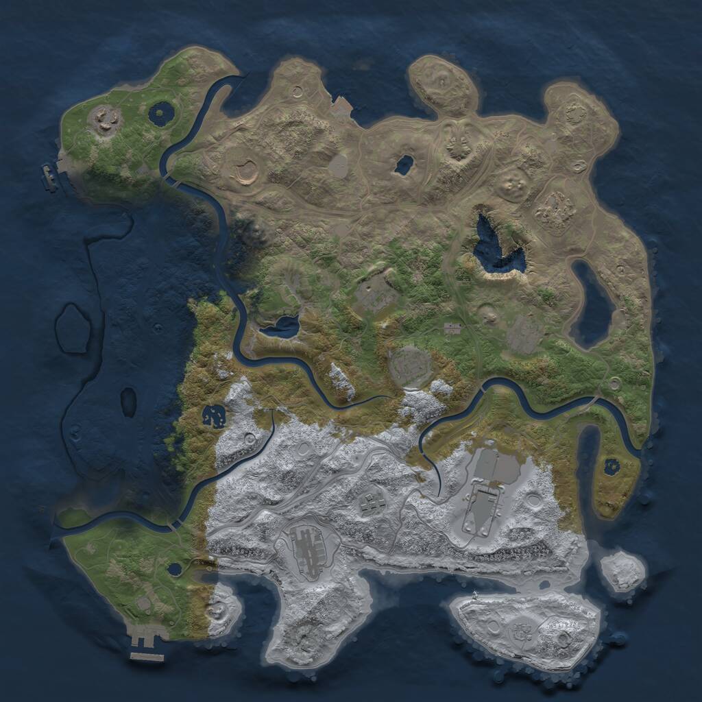 Rust Map: Procedural Map, Size: 4250, Seed: 1490342324, 16 Monuments