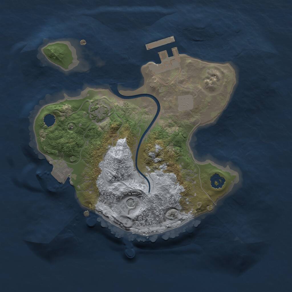 Rust Map: Procedural Map, Size: 2000, Seed: 481977, 4 Monuments