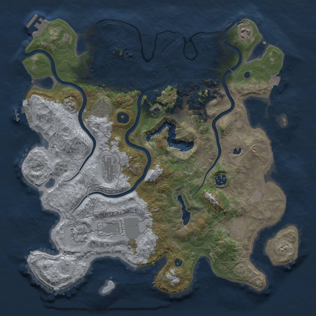 Rust Map: Procedural Map, Size: 4000, Seed: 1593612433, 14 Monuments