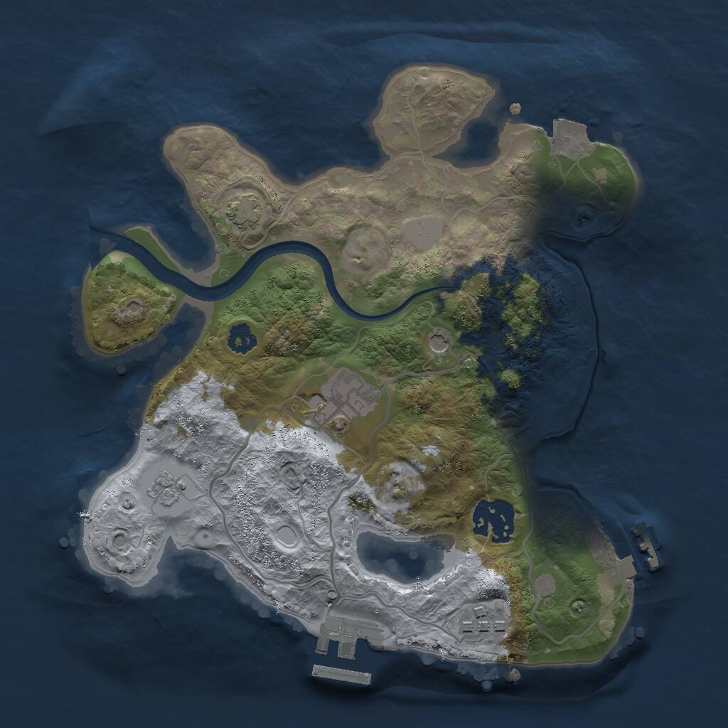 Rust Map: Procedural Map, Size: 2500, Seed: 5420913, 9 Monuments