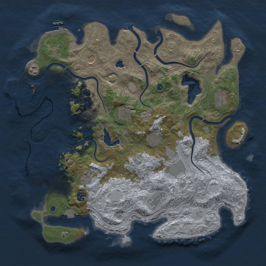 Rust Map: Procedural Map, Size: 4250, Seed: 1420460714, 16 Monuments