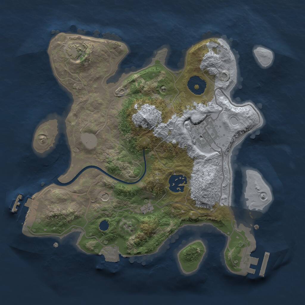 Rust Map: Procedural Map, Size: 2500, Seed: 50047, 7 Monuments
