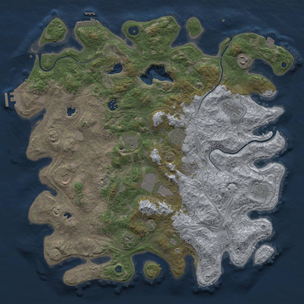 Rust Map: Procedural Map, Size: 4500, Seed: 338429964, 17 Monuments