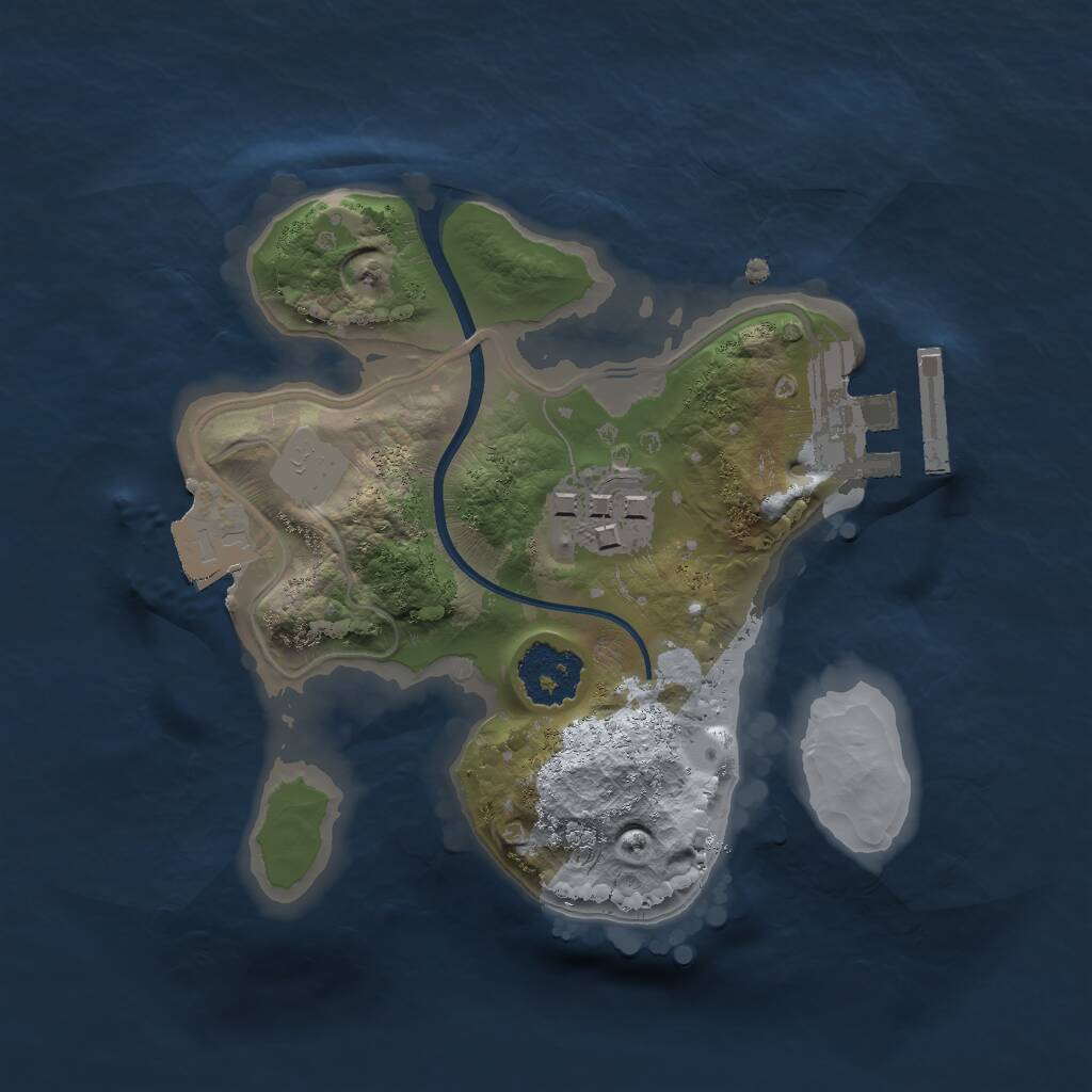 Rust Map: Procedural Map, Size: 1750, Seed: 1523343432, 3 Monuments