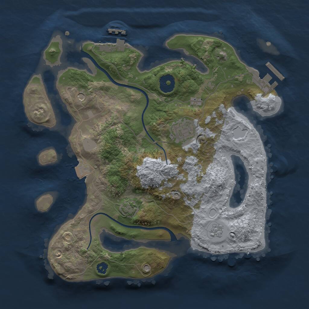 Rust Map: Procedural Map, Size: 2700, Seed: 3500, 7 Monuments