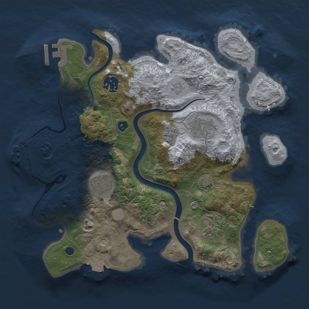 Rust Map: Procedural Map, Size: 3000, Seed: 505099336, 11 Monuments