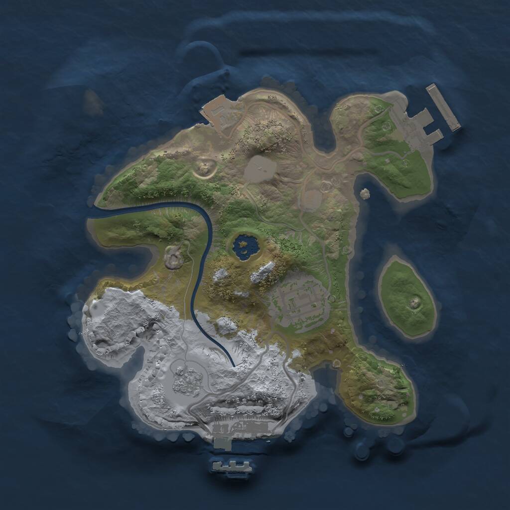 Rust Map: Procedural Map, Size: 2000, Seed: 2826399, 5 Monuments