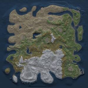 Thumbnail Rust Map: Procedural Map, Size: 4200, Seed: 1234434532, 17 Monuments