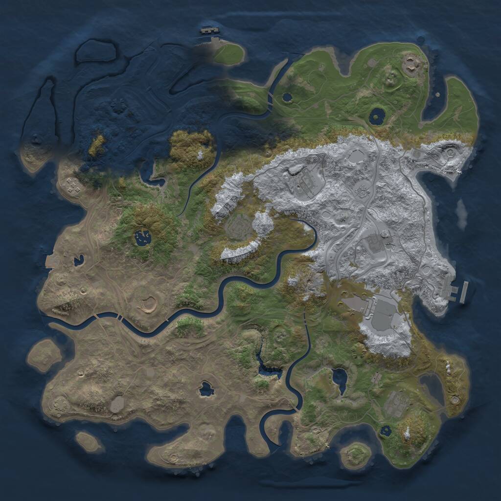 Rust Map: Procedural Map, Size: 4500, Seed: 1265860020, 15 Monuments