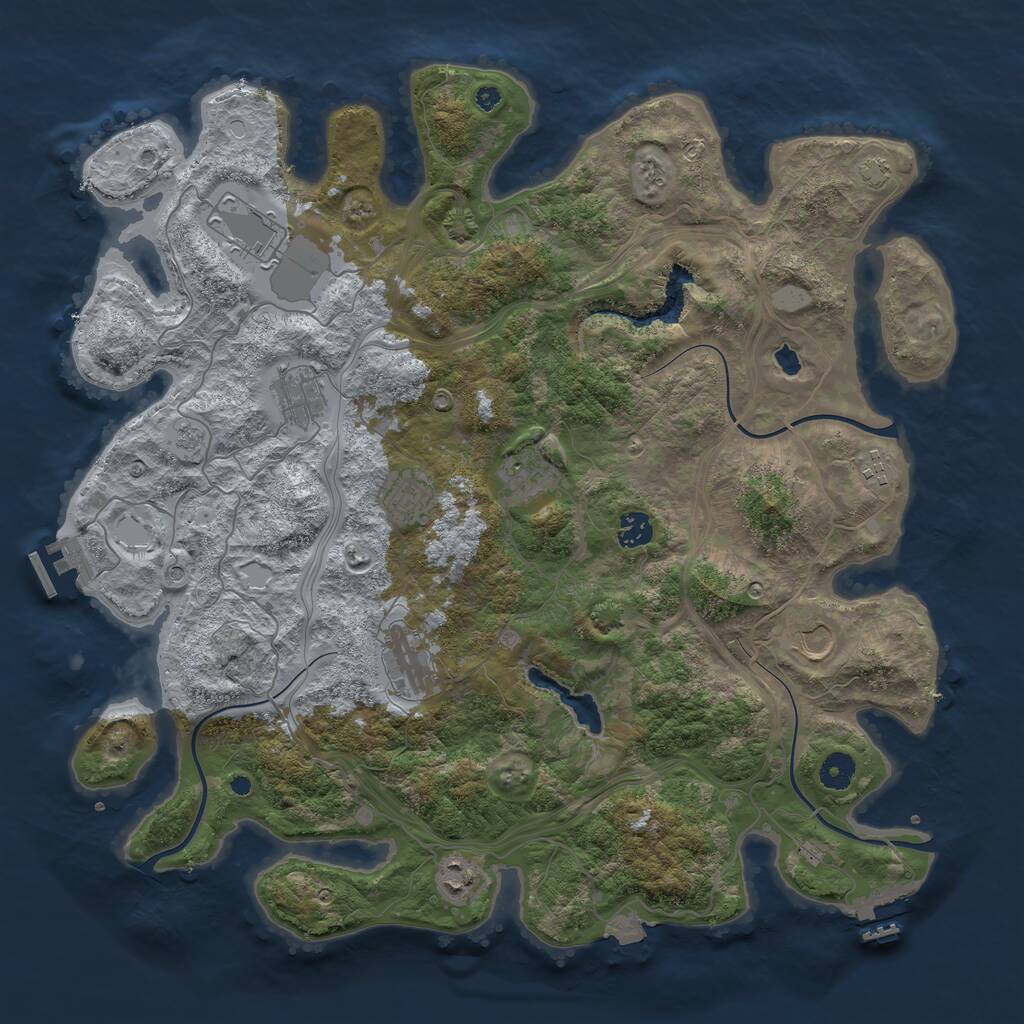 Rust Map: Procedural Map, Size: 4250, Seed: 460922581, 15 Monuments