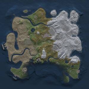 Thumbnail Rust Map: Procedural Map, Size: 3500, Seed: 2008795664, 14 Monuments