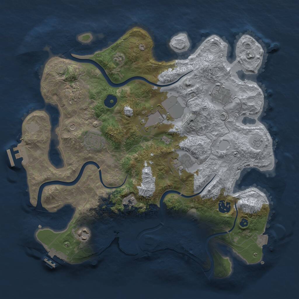 Rust Map: Procedural Map, Size: 3500, Seed: 2008795664, 14 Monuments