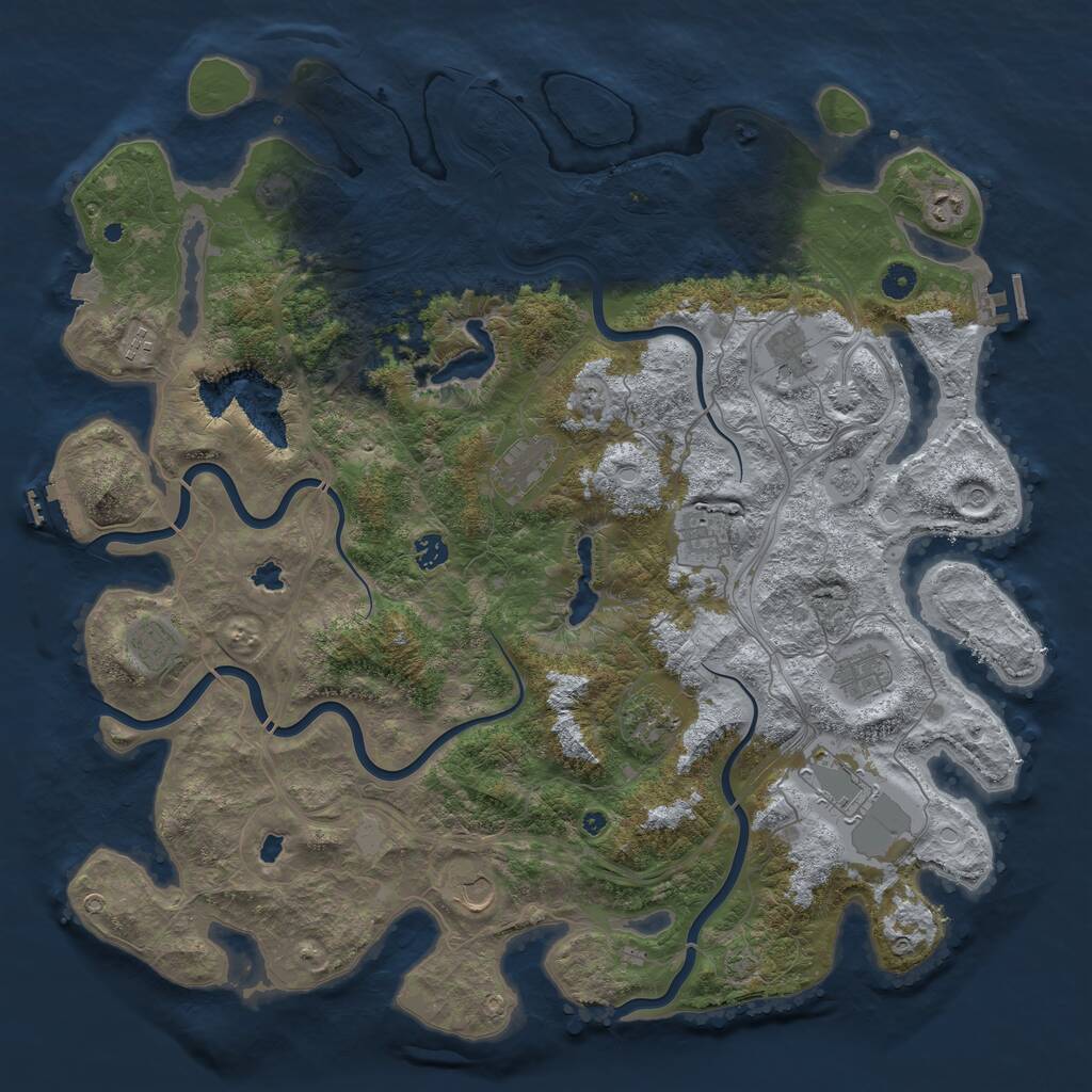 Rust Map: Procedural Map, Size: 4750, Seed: 213474958, 17 Monuments