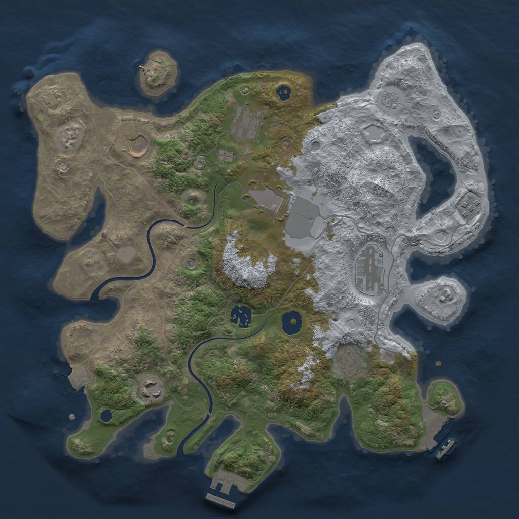 Rust Map: Procedural Map, Size: 3500, Seed: 1978063954, 14 Monuments