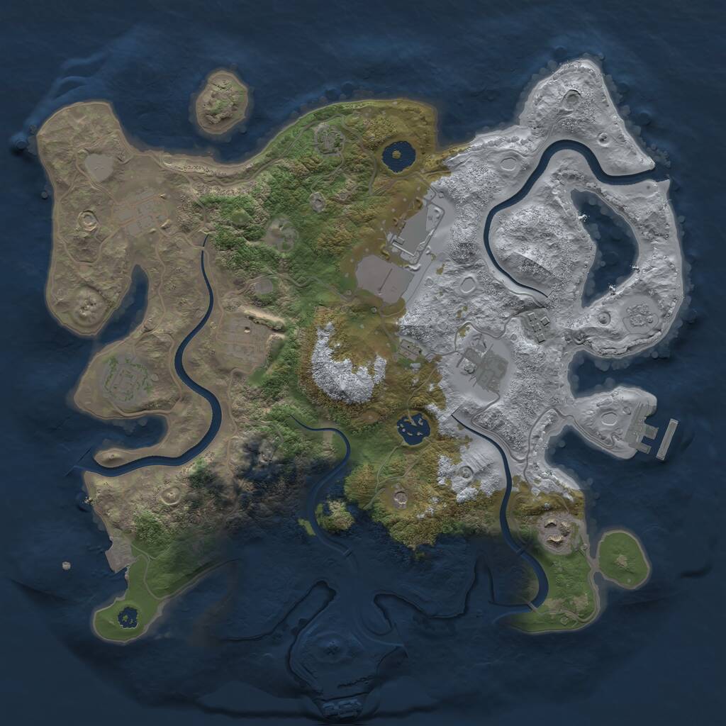 Rust Map: Procedural Map, Size: 3500, Seed: 1978063954, 14 Monuments